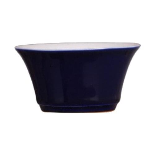 Jingdezhen Ji blue horseshoe cup ornaments collection