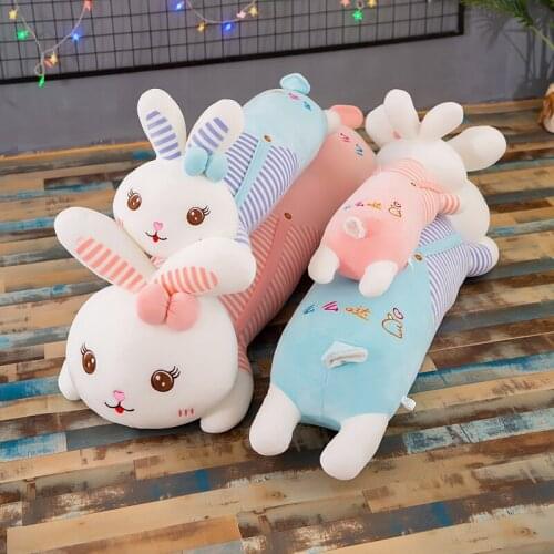 Creative cute rabbit plush doll kawaii pink blue plush toy pillow home office decoration holiday gift
