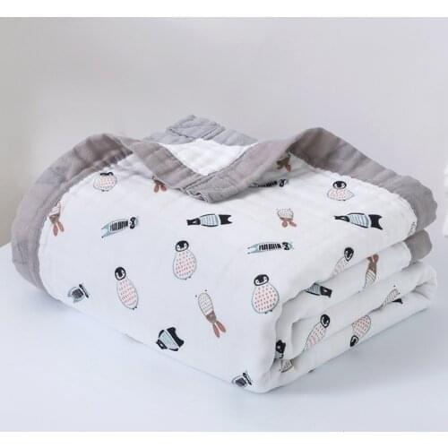 Summer Four Layers Bamboo Fiber Muslin Swaddle Baby Blankets Swaddle Wrap for Newborn Baby Thin Air Condition Blanket Bath Towel