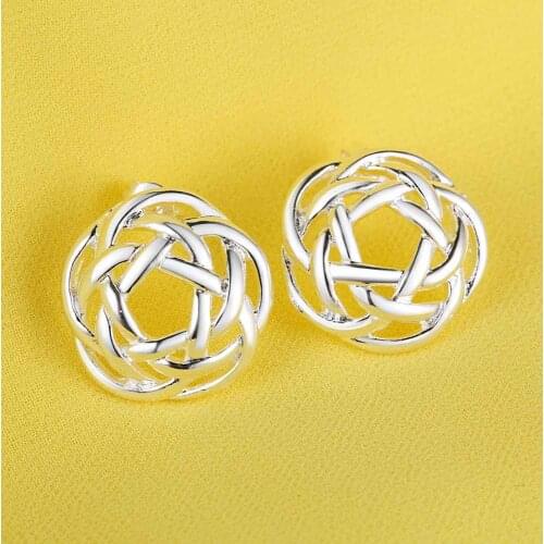Hot Sale Free Shipping Silver Color Fine Jewelry Wholesale Silver Charm Fashion Jewellery Big Tennis Earrings/GY-AE334