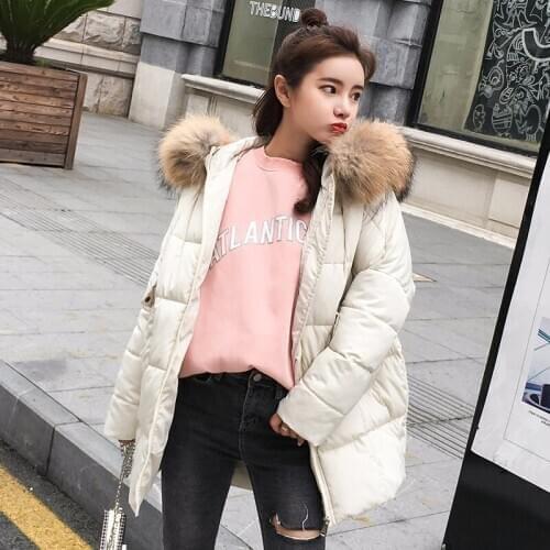 MLCRIYG Style Winter Womens Jacket Cotton Padded Jackets Ladies Loose Coats Fur Collar Hooded chaqueta mujer YQ253