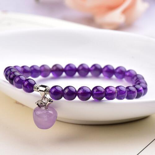 Fashion Natural Amethyst Bracelets Healing Stone Crystals Charm Raw Simple Mineral Jewelry For Ladies Jewelry Souvenir DIY Gift