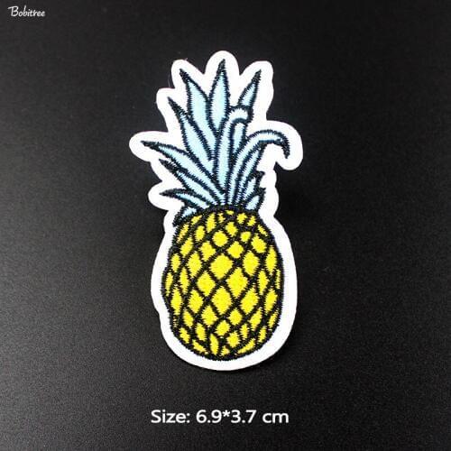 Plant Pineapple ironing Patches Embroidery Badge Cotton Fabric Applique Stickers for Kids Jacket Clothing Decoration