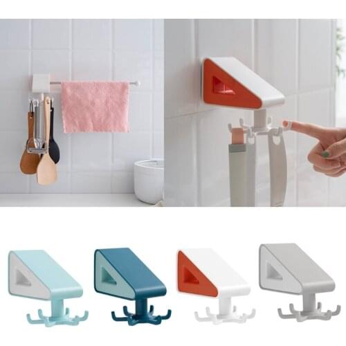 Wall Mount Rotating Hooks with Towel Holder Rack 6-Claw Utensil Holder Organizer Au04 21 Dropshipping