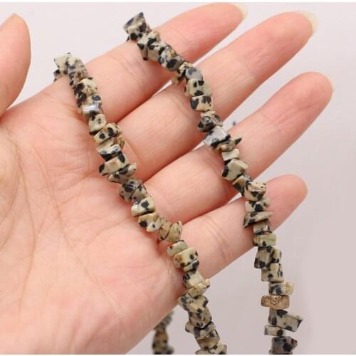 Exquisite Beaded Natural Speckled Stone Gravel Spaced Loose Beads for Jewelry Making DIY Bracelet Necklace Accessories 5-8mm