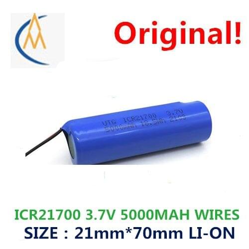Brand new genuine 3.7V polymer lithium rechargeable battery 21700 5000mAh strong light flashlight equipment with cable