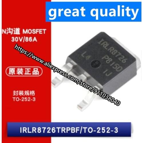 10PCS/lot IRLR8726TRPBF TO-252-3 N Channel 30V/86A MOSFET New Original