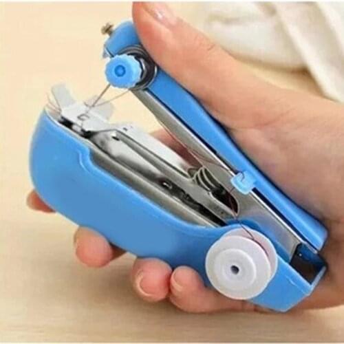 Mini Sewing Machine Portable Manual Stitch Fabric Handy Needlework Tool DIY B1