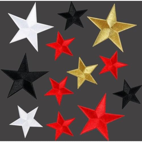 Self adhesive five-star embroidered cloth pasted denim down jacket leather pants Decal decoration patch 2 pieces