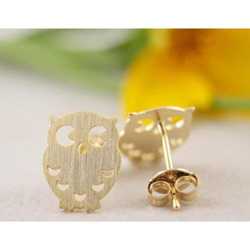 1pc Night Owl Studs Earrings, Simple Cute Night Owl Jewelry, Fashion Earring Studs Jewelry
