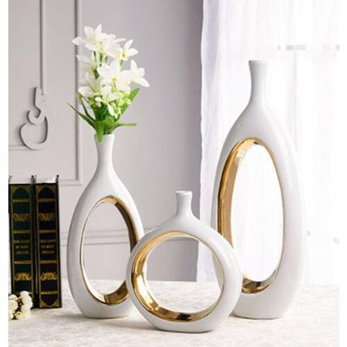 Modern And Simple White Ceramic Vase Ornaments, Fashion Art Bottles, Nordic Style Home Decoration Large Floral Holiday Gifts