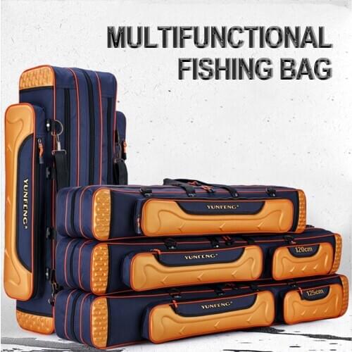 Fishing Bag 120/125cm Multi-Purpose Thicken Canvas Material Waterproof Durable Case Fishing Rod Bag Fishing Tackle Bag X206G