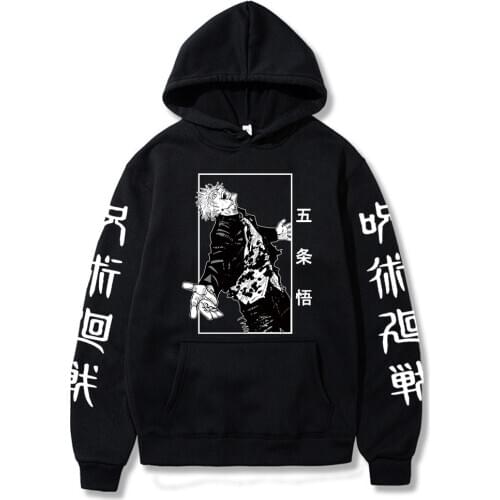 2021 Japanese Anime Hoodies Jujutsu Kaisen Satoru Gojo Graphic Hoodie Sweatshirts Male