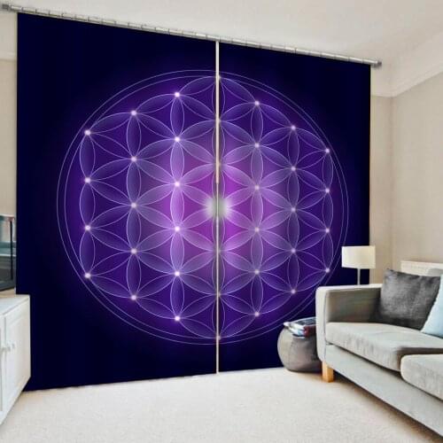3D Blackout Curtain Home Decoration Living Room Bedroom Fashion Purple Pattern Curtain For Kitchen Door