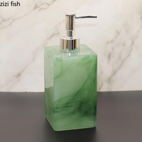 Green Jade Texture Portable Soap Dispenser Shampoo Bottle Silver Press Pump Head Hand Sanitizer Bottle Resin Shower Gel Jar