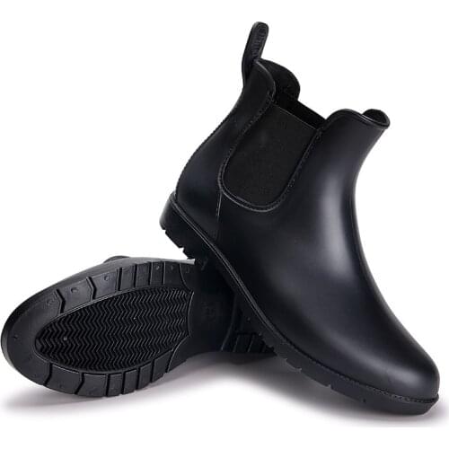 Women Fashion Short Tube Rain Shoes Four Seasons Girls Low Elastic Martin Boots Versatile Waterproof Shoes Non-Slip Rain Boots