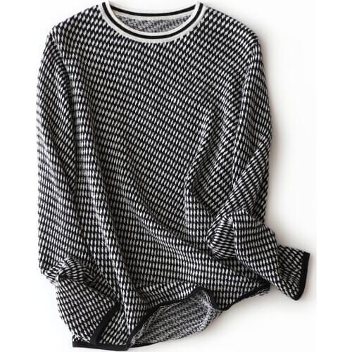 100% Wool Tops 2020 Autumn New Long Sleeve Women Sweater and Pullover Office Lady Warm Free Shipping Items Clothes for Women