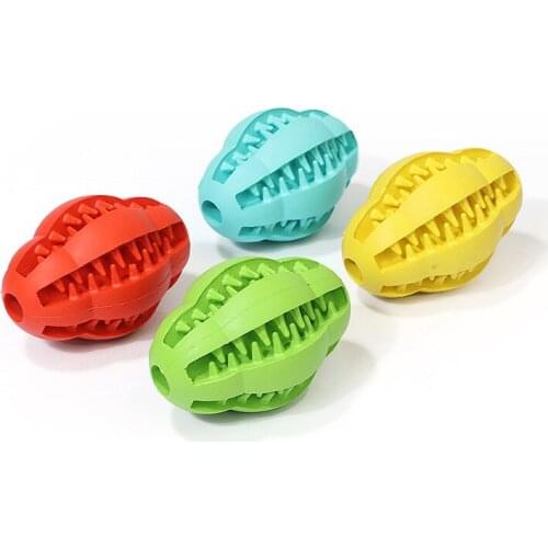 Pet Chew Toys Natural Rubber Chew Ball Dog Treat Ball Food Dispenser IQ Treat Interactive Rubber Toy