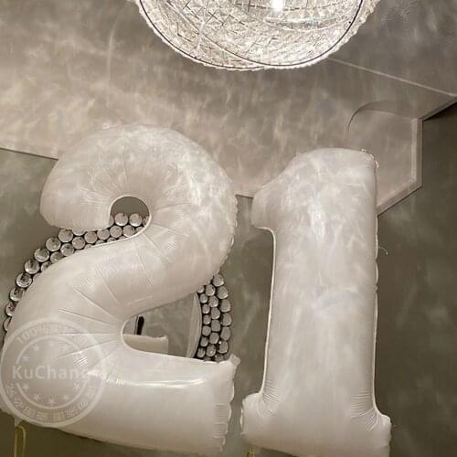 1Pc 30 Inch White 0-9 Number Aluminum Foil Balloon Helium Balloon Wedding Anniversary Birthday Party Decor Baby Shower Supplies