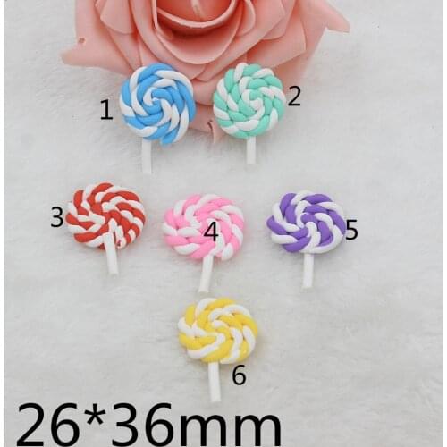 10pcs/lot polymer clay lollipop mix colors DIY resin cabochons accessories