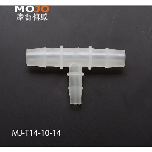 2020 Free shipping!! MJ-T14-10-14 Reducing multiple tee hose connector 10 mm to 14mm barbed type connectors (100pcs/lots)
