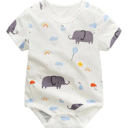 2021 Baby Short Sleeve Jumpsuit Summer 100% Cotton Rompers Newborn O-Neck Cotton Baby Boy Girl Clothes Toddler Infant Rompers