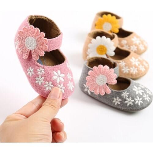 2020 Baby Shoes Sweet Little Flower Baby Girl Casual Soft Soled Toddler Frist Walking Shoes