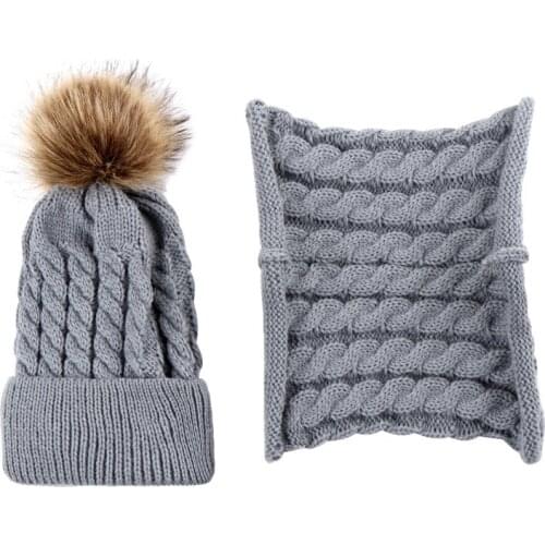 2021 Autumn And Winter Baby Boys And Girls Hat Collar Set Warm Knit Hat Baby Child Hat New Year Gift Winter Hats For Boys Kids