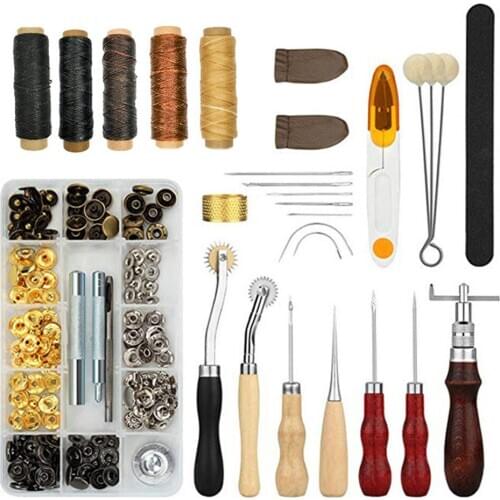 28 Pcs/Set Sewing Tools DIY Handmade Leather Craft Tools Set Multifunction Manual Leather Craft Accessories Professional
