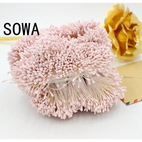 3"length 1.5mm Light PINK Color Matte Stamen Double heads Strong Stem Flower Cake Stamens 4500pcs/LOT
