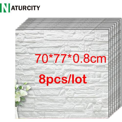 70*77*0.8CM 3D Brick PE Foam Wall Stickers Panels Room Decal Stone Decoration Embossed Living Room Kids Safty Bedroom Home Decor