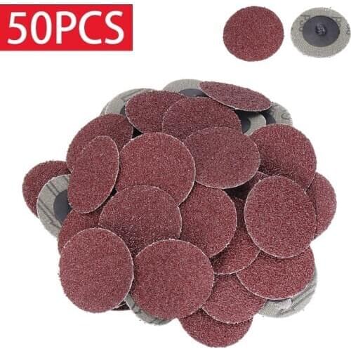 50 Roll Lock Sanding Disc Rotary Tool Parts 36 Grit 2" Roll Lock Sanding Abrasive Discs Durable Polishing Pads Parts