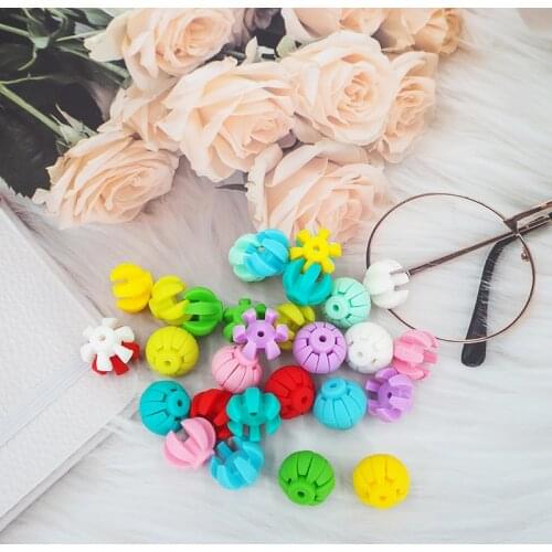 Chengkai 50pcs BPA Free Loose Silicone Lantern Beads DIY Food Grade Baby Pacifier Dummy Teething Toy Accessories Beads