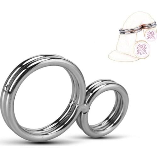 8 Shape Metal Cock Ring Penis Bondage Cbt BDSM Torture Sex Toys For Men Lock Semen Dick Ring Erotic Adult Products