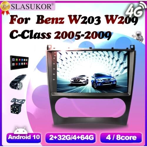 Android 10 For Mercedes Benz W203 C200 C230 C240 C320 C350 CLK For Benz W209 2005 2006 -2009 Video Car Radio Navigation GPS Auto