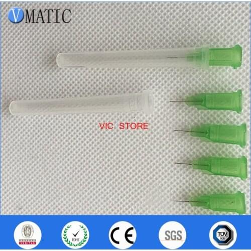 Free Shipping 100Pcs 34G 1/4'' Inch Glue Dispensing Needle Tip With Needle Caps