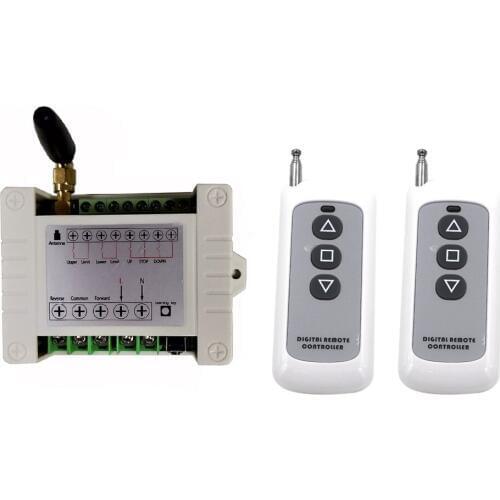 AC220V Motor Wireless Remote Control Switch Motor Forwards Reverse Up Down Stop Switch 2CH Receiver Relay Module Transmitter