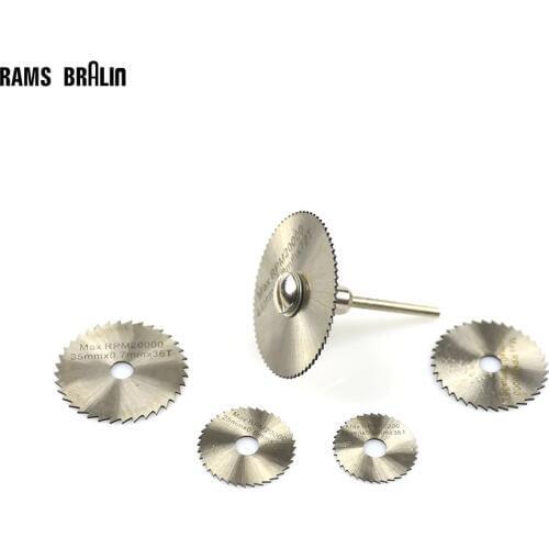 HSS Circular Saw Blades Cut-off Slice Mini Cutting disc 5 pieces + 3mm Mandrel for Dremel Die Grinder