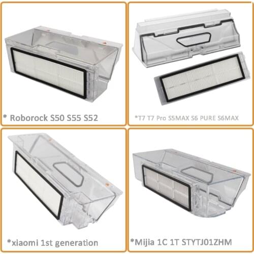 Dust Box Hepa Filter for Xiaomi Mijia 1T /1C STYTJ01ZHM roborock s50 s51 S55 S5 Max vacuum spare parts