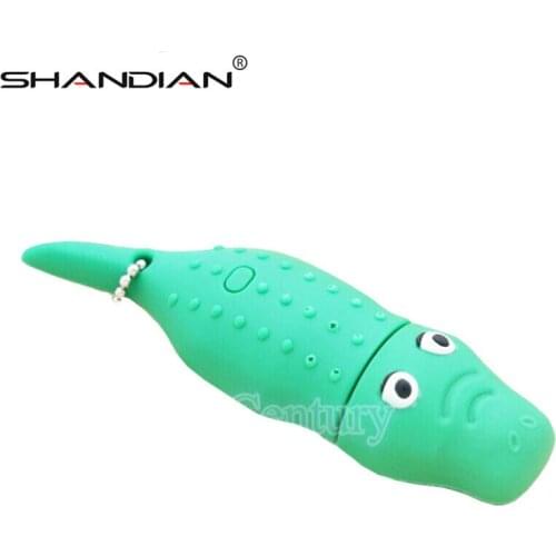 SHANDIAN 100% real capacity pen drive cartoon gift crocodile usb flash drive animal memory stick 4GB 8GB 16GB 32GB 64GB USB 2.0