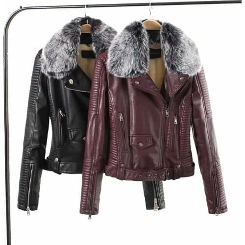 ZXQJ Vogue women zipper outerwear with soft collar Fad cool new lady faux lamb wool fur jacket moto female chic sashes suits