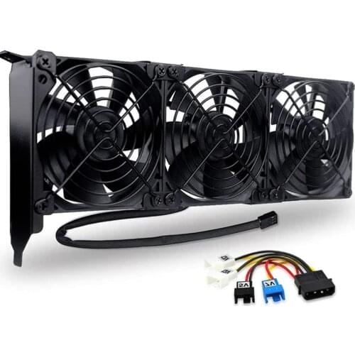 Gdstime CPU cooler Triple Fan 92mm CPU Cooling Heatsink Ultra-quiet Desktop Computer Chassis PCI Graphics Card Cooler 9cm