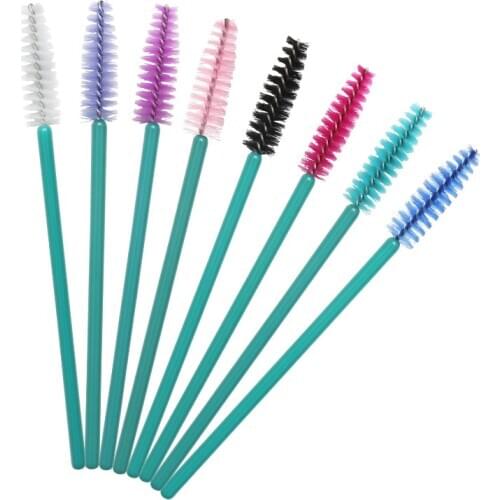HOT 50 pcs Eyelash Brushes Soft Head For Eyelashes Eyebrow Applicator Mascara Wand Microbrush brushes Makeup tools