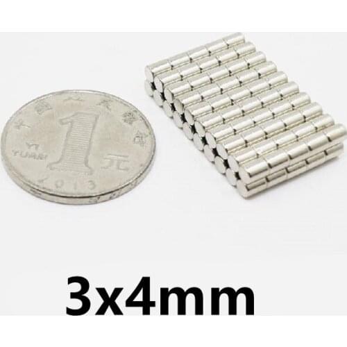 100 500Pcs 3x4 mm mini magnet 3x4mm 3mmx4mm high-strength rare earth permanent magnet 3*4 Super strong neymium magnets 3x4 mm