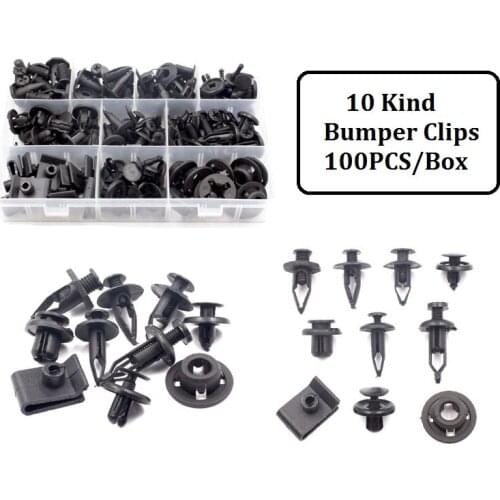 Mix 10 Kind 100Pcs/Box Bumper Clips Push Fender Fastener Plastic Rivet Retainer Clip Car Accessories