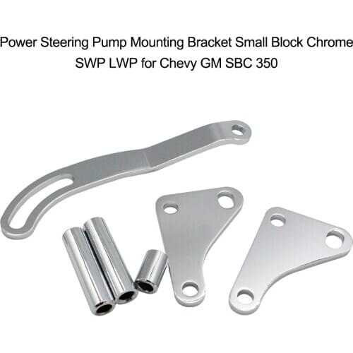 Power Steering Pump Mounting Bracket Small Block Chrome SWP LWP for Chevy GM SBC 350