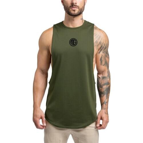 Muscleguys 2021 musculation vest bodybuilding clothing and fitness men open side undershirt solid tank tops blank men undershirt