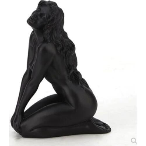 Willoni Resin Art Naked Girls Kneel Sit on Their knees Arm on Their knees Birthday Gifts Decorative character crafts Old Statue