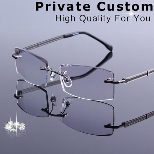 Rimless Prescription Glasses Man Eyeglasses Frame Men Myopia Optical Glasses High Clear Lenes Frameless Luxury Business gafas