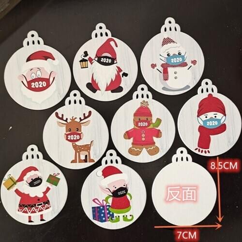 Christmas Tree Wood DIY Blessing Mask Snowman Christmas Decoration Wooden Crafts